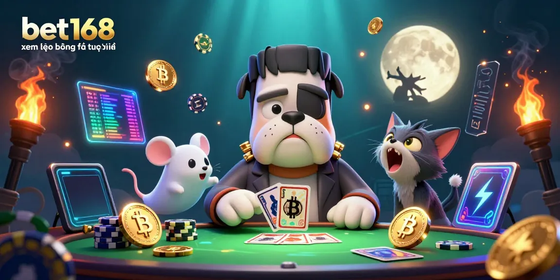 Join the excitement of bet168 xem kèo bóng đá trực tuyến in this vibrant casino scene featuring unique characters.