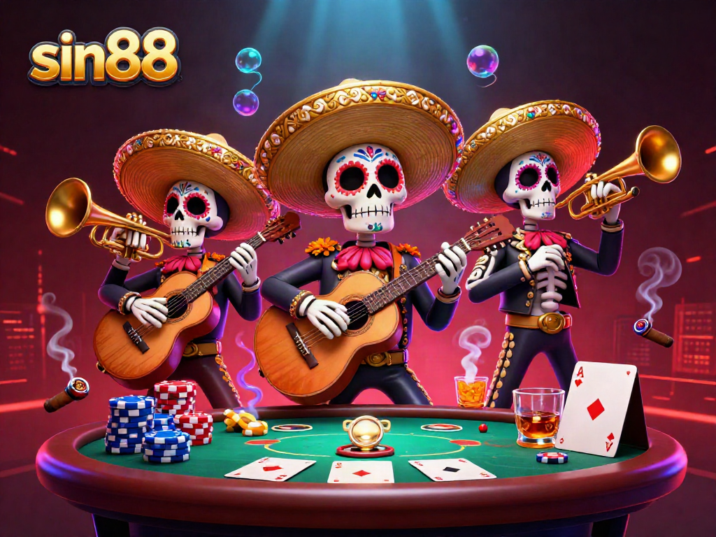 Engage in exhilarating gameplay at sin88 with vibrant mariachi characters amidst colorful casino elements.