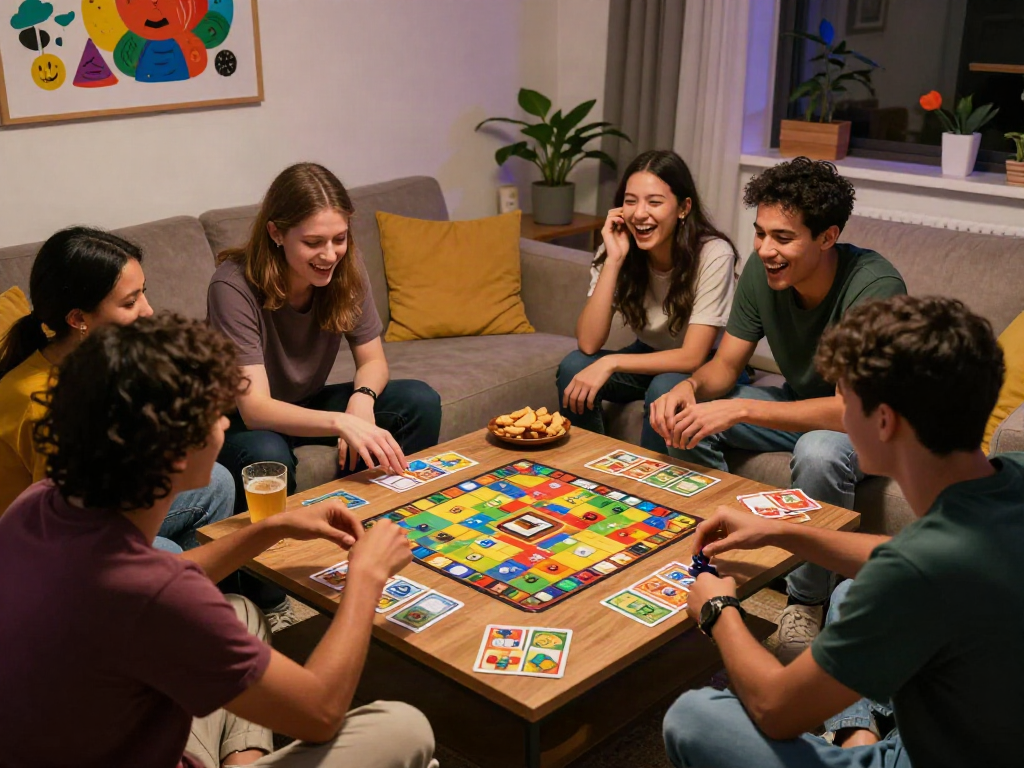 Group of friends enjoying sex games during game night