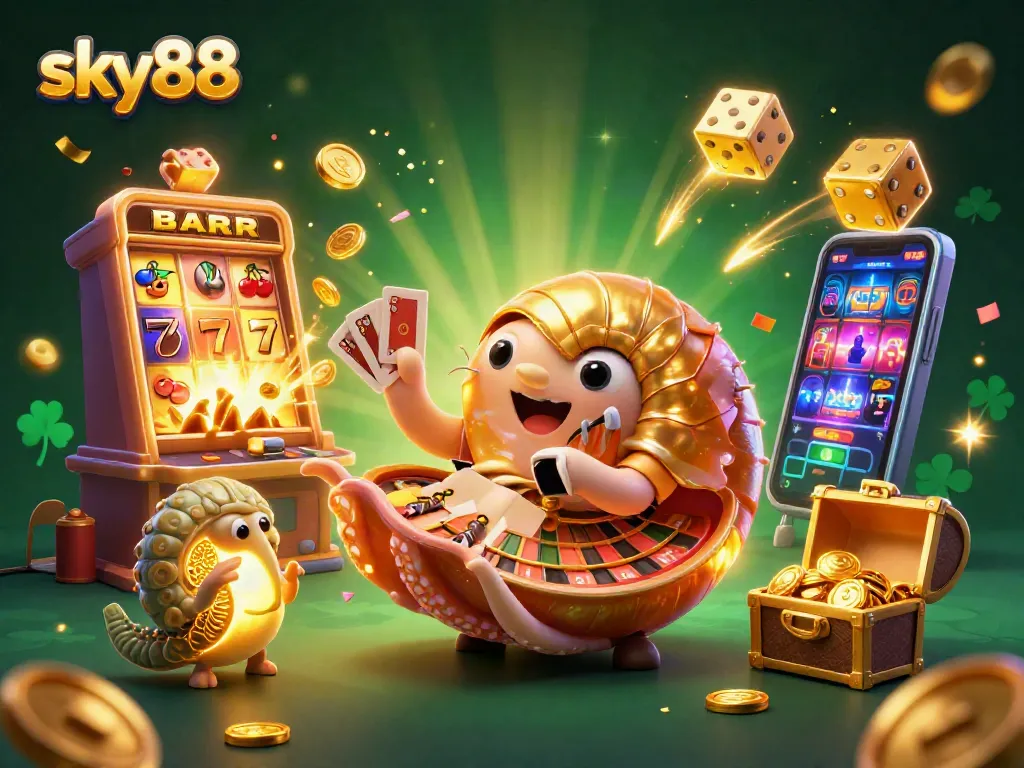 Join the excitement at sky88 with dynamic gaming elements, showcasing the thrill of jackpots and casino action.