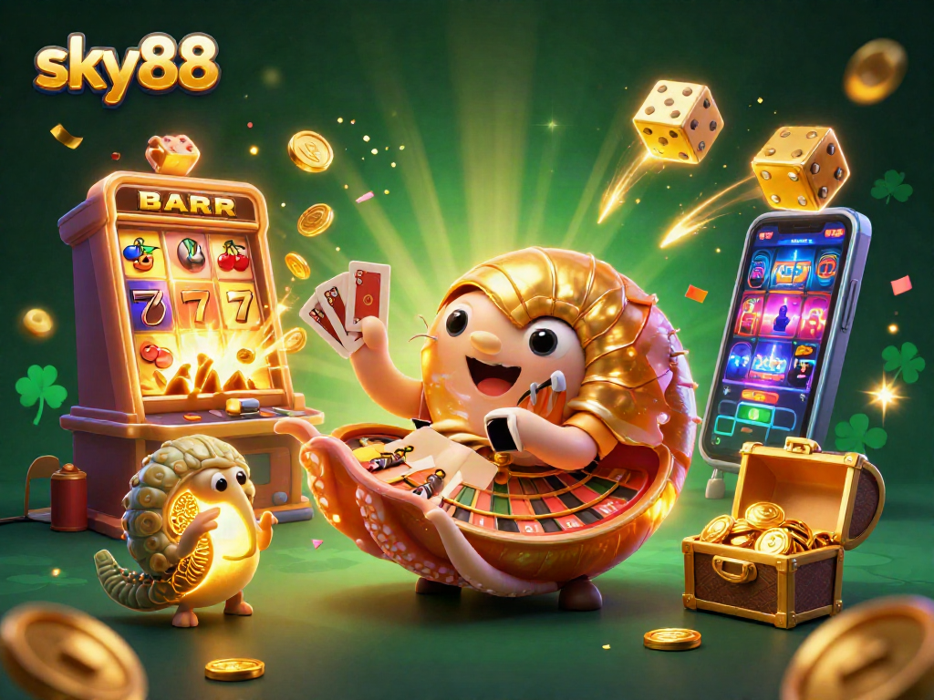 Join the excitement at sky88 with dynamic gaming elements, showcasing the thrill of jackpots and casino action.